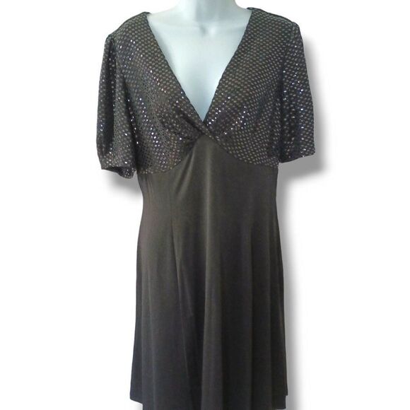 Black Cocktail Party Dress Size 12 Shimmer & Sparkle - Picture 1 of 2